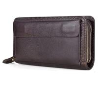 Portafogli Portafoglio Portafoglio in pelle unisex Portacarte lungo Portamonete Portamonete grande Tasca for monete con cerniera retrò Resistente allo strappo Moda ( Color : Brown2 , Size : 12x22cm )