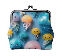 Portafogli portamonete con chiusura a bacio con stampa colorata e versatile, con cerniera, per monete e carte