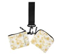 Portafogli portamonete da donna con fiori romantici di San Valentino bianchi e oro portamonete sottile staccabile con cerniera portamonete con cerniera tasca portamonete per uso quotidiano 2 pezzi