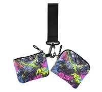 Portafogli portamonete da donna con graffiti robot audaci, stile street art personalizzato, sottile e piatto, con tasca portamonete con cerniera, 2 pezzi, Robot audace graffiti street art Stile