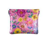 Portafogli portamonete da donna in pelle con fiori autunnali, dalia, calendula, farfalle, api, fucsia, rosa, 1, comodo gioiello da viaggio, autunno Fiori Dalia, Calendula, Farfalle, api Hot Pink_1, 1