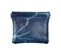 Portafogli portamonete in pelle con effetto glitter e grani blu dell'universo blu, per ragazze e donne