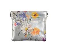 Portafogli portamonete in pelle con fiori Cluster donne uomini Fancy Card Holder per donna ragazza, Cluster di fiori, 4.33"(L) x 3.74"(W) x 0.39"(H), classico