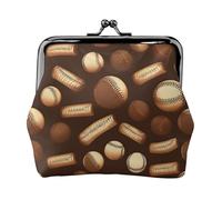 Portafogli retrò da donna marrone da baseball, portamonete da donna, piccolo portafoglio da donna, adatto per le donne, elegante e personalizzato, nero, taglia unica, Art Deco, Nero , Taglia unica,