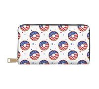 Portafogli sottili in pelle per donne e uomini, a forma di ciambella, con stelle e strisce, per donne e uomini, con cerniera