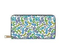 Portafogli sottili in pelle per donne e uomini - blu numeri matematici portafoglio per carte per donne uomini con cerniera