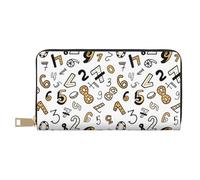 Portafogli sottili in pelle per donne e uomini, carini numeri matematici, portafoglio per carte di credito, per donne e uomini, con cerniera