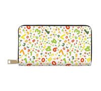 Portafogli sottili in pelle per donne e uomini, con numeri matematici colorati, per donne e uomini, con cerniera