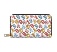 Portafogli sottili in pelle per donne e uomini, numeri matematici, portafoglio per carte di credito, per donne e uomini, con cerniera