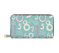 Portafogli sottili in pelle per donne e uomini - numeri matematici verdi portafoglio per carte per donne uomini con cerniera