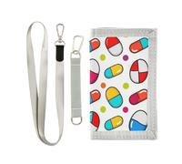 Portafogli variopinti della carta di Polka Dot delle pillole del fumetto per gli uomini per il portafoglio della carta di nylon, cartone animato, colorito, pillole, pois, 1 size, Moda