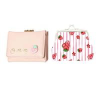 Portafoglio A 2 Pezzi Element Strawberry, Portafoglio Dolce E Carino, Portafoglio Di Monete Da Ragazza, Borsa Per Carte Pieghevole.