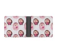 Portafoglio a due ante con cuori e ricci in pelle, sottile, porta carte di credito, Stile:, Taglia unica