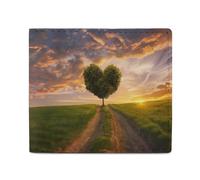 Portafoglio a forma di cuore con albero al tramonto in pelle portafoglio carino porta carte per viaggi d'affari, Stile:, Taglia unica