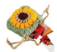 Portafoglio A Monete Con Portachiavi | Ornamento Tessuto Girasole Portafoglio | Pouch Protettiva con Cordoncini Portatile e Alla Moda per Donne Uomini Ragazze Adolescenti Scuola Borsa Carte Chiavi