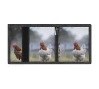Portafoglio a tre ante Chicken on The Grass per uomo e donna, sottile, con protezione RFID, 8 scomparti per carte, 1 scomparto per banconote e 1 finestra per documenti, portafogli tascabili, tasca c