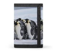 Portafoglio a tre ante con 8 scomparti per carte e fermasoldi - Portafoglio sottile e compatto Emperor Penguin Huddle per uomo e donna