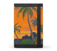 Portafoglio a tre ante con 8 scomparti per carte e fermasoldi - Portafoglio sottile e compatto Gauguin Tropical Sunset per uomo e donna