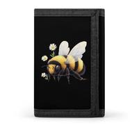 Portafoglio a tre ante con api e fiori gialli carino porta carte di credito pochette portafogli per uomo donna, Stile:, Taglia unica