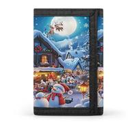 Portafoglio a tre ante con Babbo Natale Secret Village, con scomparti per carte di credito, per uomo e donna, Stile:, Taglia unica