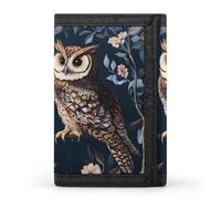 Portafoglio a tre ante con gufo blu carino porta carte di credito pochette portafogli per uomo donna, Stile:, Taglia unica