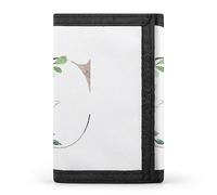 Portafoglio a tre ante con monogramma floreale in oro rosa e lettera C, elegante borsetta con portachiavi, porta carte di credito per scontrini, ricevute, donne e uomini, 5 x 3,3 x 0,2 pollici