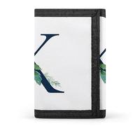 Portafoglio a tre ante con monogramma floreale in oro rosa e lettera K, elegante borsetta con portachiavi, porta carte di credito per scontrini, ricevute, donne e uomini, 5 x 3,3 x 0,2 pollici