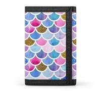 Portafoglio a tre ante con piastrelle marocchine colorate, forme geometriche ad, elegante borsa con portachiavi, porta carte di credito per scontrini, ricevute, donne e uomini, 5 x 3,3 x 0,