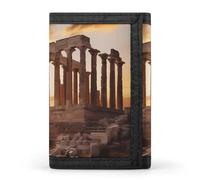 Portafoglio a tre ante con stampa del Partenone sul tramonto con tasca frontale e finestra d'identità, regalo per uomini e donne, Stile:, Taglia unica, MHXYZHW