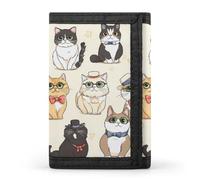 Portafoglio a tre ante con stampa di gattini divertenti, con scomparti per carte di credito, per uomo e donna, Stile:, Taglia unica