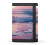 Portafoglio a tre ante con stampa di mare, spiaggia, onde, sole, nuvola, paesaggio, tasca frontale, con finestra d'identità, regalo per uomini e donne, Stile:, Taglia unica, MHXYZHW