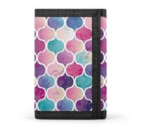 Portafoglio a tre ante con unicorni magici rosa e bianchi con stelle gialle, cuore rosa su bianco, elegante borsetta con portachiavi, porta carte di credito per scontrini, ricevute, donne e uomini, 5