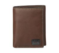Portafoglio a tre ante da uomo Levi's, elegante e sottile, con finestra per documento d'identit e porta carte di credito, cuciture marroni, tagl