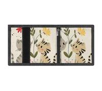 Portafoglio a tre ante Draw Two Cats per uomo e donna, sottile, con protezione RFID, 8 scomparti per carte, 1 scomparto per banconote e 1 finestra per documenti, portafogli tascabili, tasca con cern