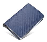 Portafoglio a tre ante in morbida pelle, Portafoglio bifold da uomo con protezione RFID in pelle PU 3,93×0,78×2,55 pollici multicolore(Blu)