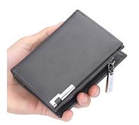 Portafoglio a tre ante in morbida pelle, Portafoglio bifold da uomo in pelle PU con protezione RFID, 13 scomparti for carte, multicolore, 3,54×1,37×4,72 pollici(Grijs)