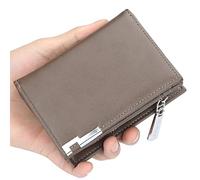 Portafoglio a tre ante in morbida pelle, Portafoglio bifold da uomo in pelle PU con protezione RFID, 13 scomparti for carte, multicolore, 3,54×1,37×4,72 pollici(Unique Colour)