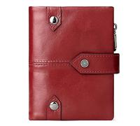 Portafoglio a tre ante in morbida pelle, Portafoglio da uomo in pelle con protezione RFID multicolore 3,7x1,2x5,1 pollici(Red)