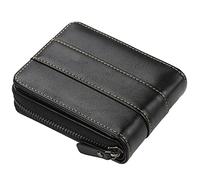 Portafoglio a tre ante in morbida pelle, Portafoglio sottile da uomo in pelle con protezione RFID, 13 scomparti for carte, tasca portamonete, marrone nero, 9x3x12 cm(Black)