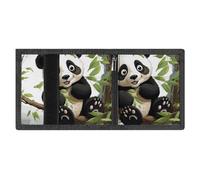 Portafoglio a tre ante Panda on The Tree Branch per uomo e donna, sottile, con protezione RFID, 8 scomparti per carte, 1 scomparto per banconote e 1 finestra per documenti, portafogli tascabili, tas
