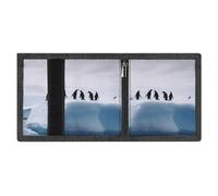 Portafoglio a tre ante Penguins on The Iceberg per uomo e donna, sottile, con protezione RFID, 8 scomparti per carte, 1 scomparto per banconote e 1 finestra per documenti, portafogli tascabili, tasc