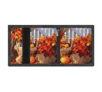 Portafoglio a tre ante per il Ringraziamento autunnale per uomo e donna, sottile, con blocco RFID, 8 scomparti per carte, 1 scomparto per banconote e 1 finestra per documenti, portafogli tascabili,