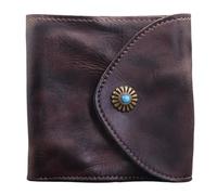 Portafoglio a tre ante | Portafoglio in pelle da 9,94 cm | Portafoglio R.F.I.D | Portafoglio vintage da uomo in pelle PU con design compatto cuciture resistenti Slim Fit per viaggi ufficio uso