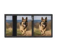 Portafoglio a tre ante Runningan Shepherd Dog per uomo e donna, sottile, con protezione RFID, 8 scomparti per carte, 1 scomparto per banconote e 1 finestra per documenti, portafogli tascabili, tasca