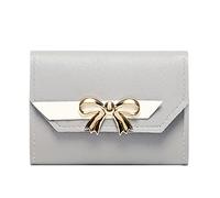 Portafoglio alla moda per documenti d'identità corto da donna con papillon Hasp borsa multiple slot per carte di credito pochette borsa telefono telefono S9 plus portafoglio (grigio, taglia unica)