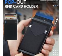 Portafoglio alla moda sottile in alluminio con blocco e per uomo e donna Malist tinta unita automatico a scomparsa con tasca per soldi in metallo porta carte d'identità leggero portatile e regali di c