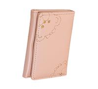 Portafoglio bag intersectionale donna in PU a tre ante rosa portatile multi-funzione