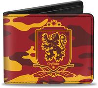 Bi-Fold Wallet Harry Potter Gryffindor Crest Camo Gold/Reds