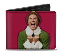 Elf Portafoglio bi-fold Buddy the Elf – Pose urlante, citazione MUGGINS – Rosso/Bianco