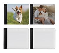 Portafoglio bifold fai da te, scelta regalo per fidanzati, mariti, membri della famiglia, portafoglio sublimazione 4 pezzi, portafoglio uomo vuoto sublimazione personalizzato, portafoglio in pelle